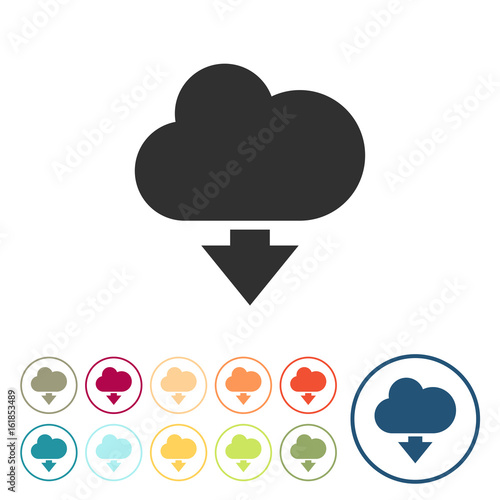 Runde Schaltflächen - Cloud Download