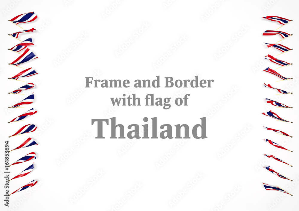 Obraz premium Frame and border with flag of Thailand. 3d illustration
