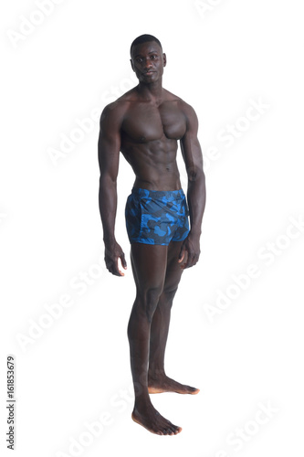 full portrait of african man on white photo