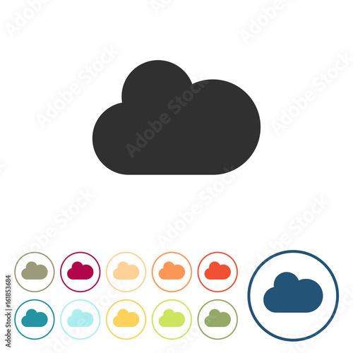 Runde Schaltflächen - Cloud - Wolke - Wetter