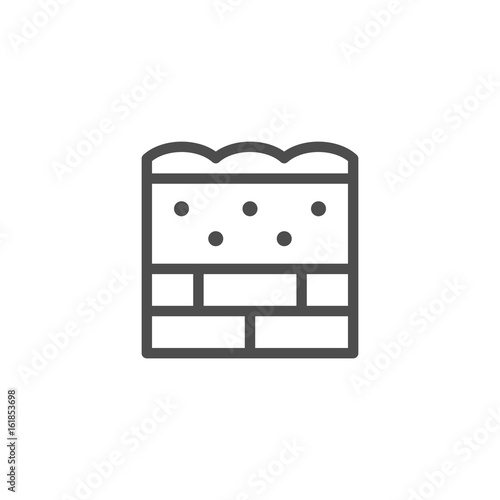 Wall insulation line icon