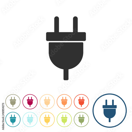 Runde Schaltflächen - Stecker - Stromstecker - Strom