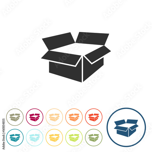 Runde Schaltflächen - Box - Kiste - Karton