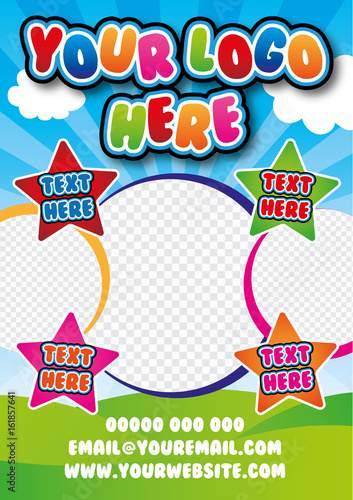 Template for leaflet, poster, card. For company kids theme