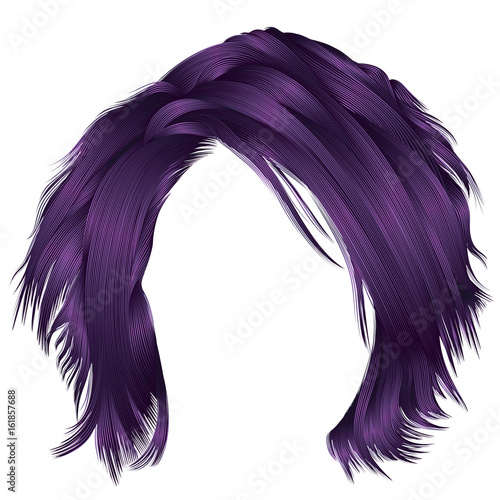 trendy woman disheveled hairs purple colors .  beauty fashion .  realistic 3d