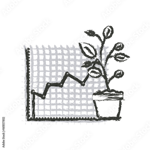 monochrome blurred silhouette of growing and financial risk graphic vector illustration
