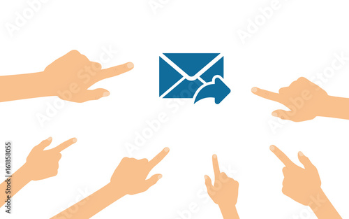 Hände zeigen auf - Mail senden
