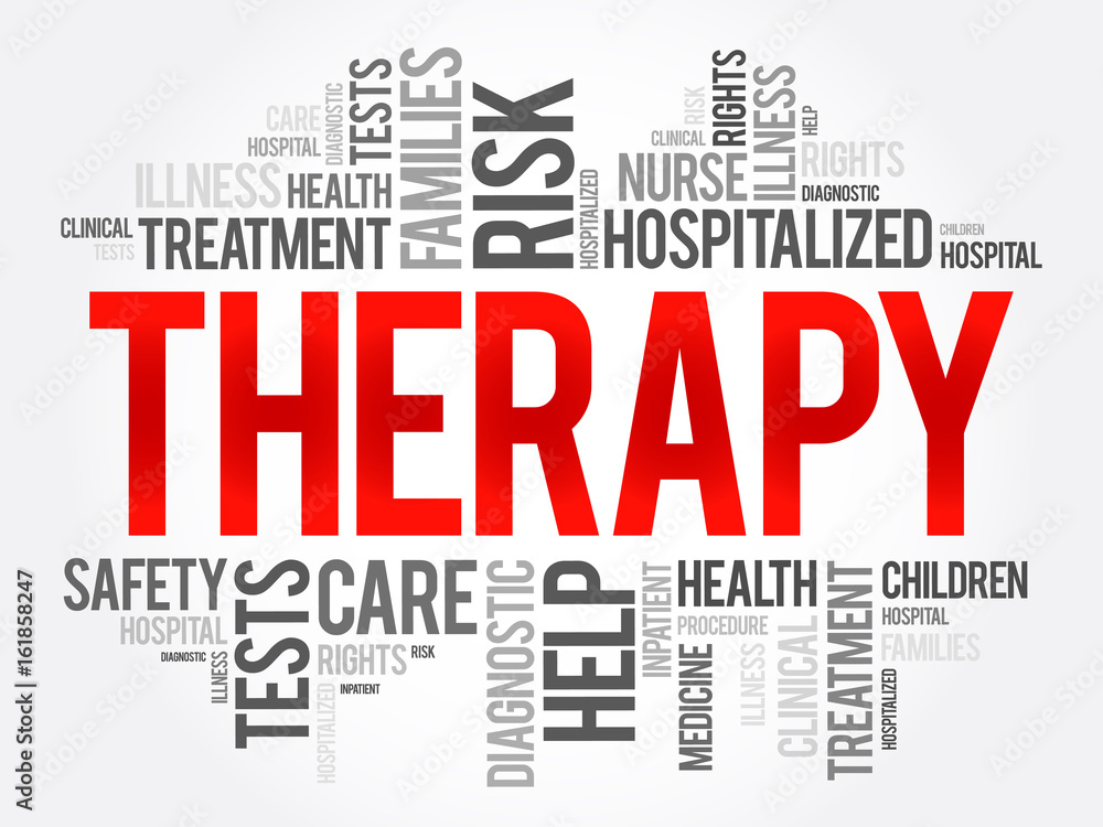 Therapy word cloud collage, health concept background Therapy word cloud collage, health concept background