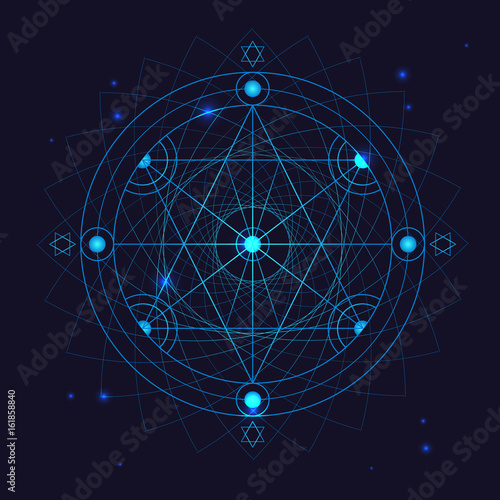 Alchemy Geometry Symbol Thin Line. Vector