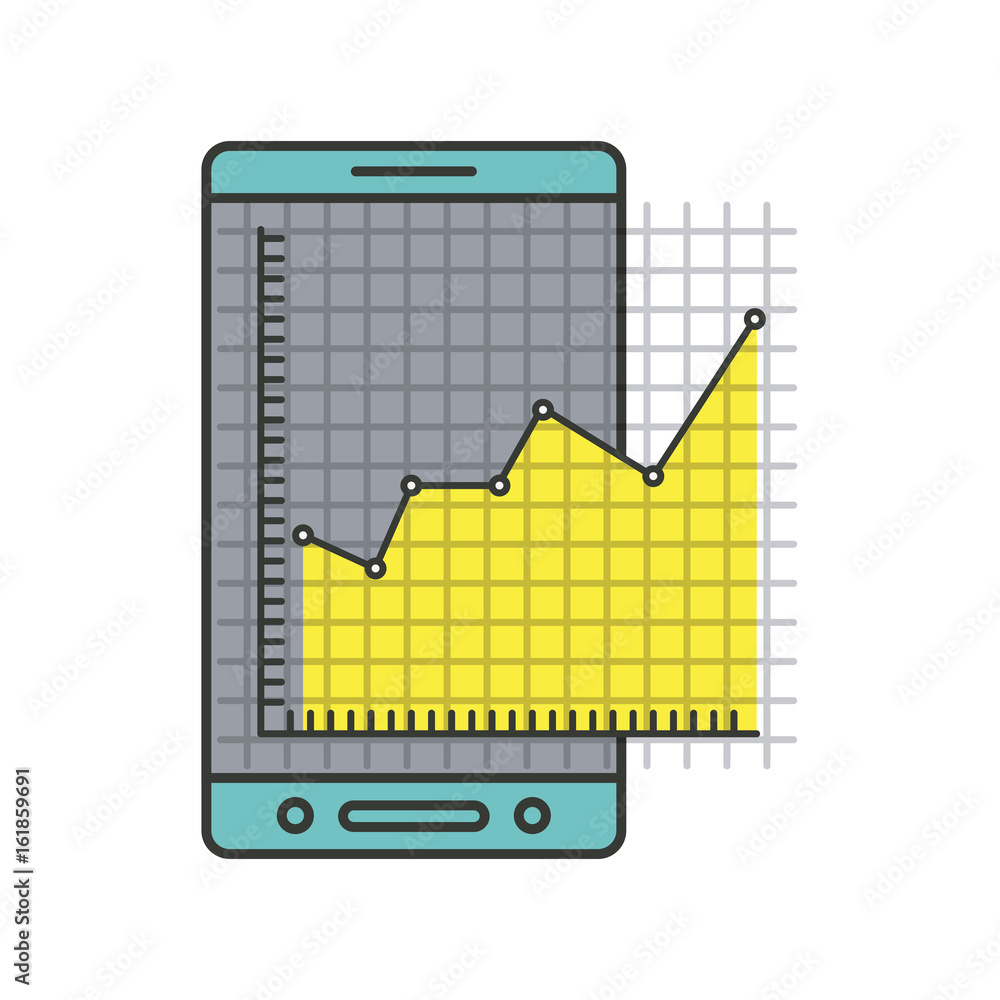 colorful silhouette of cellphone and financial risk graphic vector illustration colorful silhouette of cellphone and financial risk graphic vector illustration