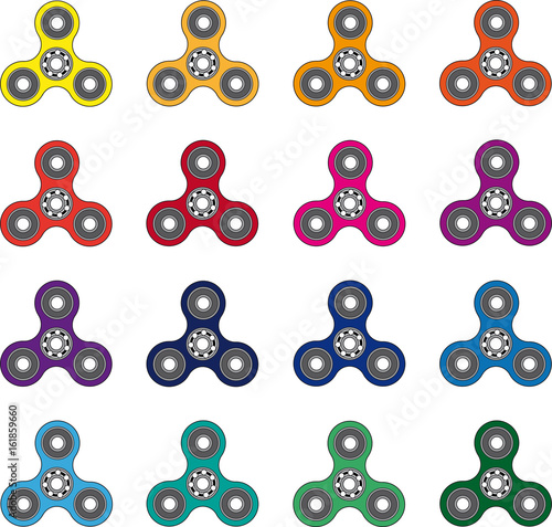 Fidget spinners in different colors