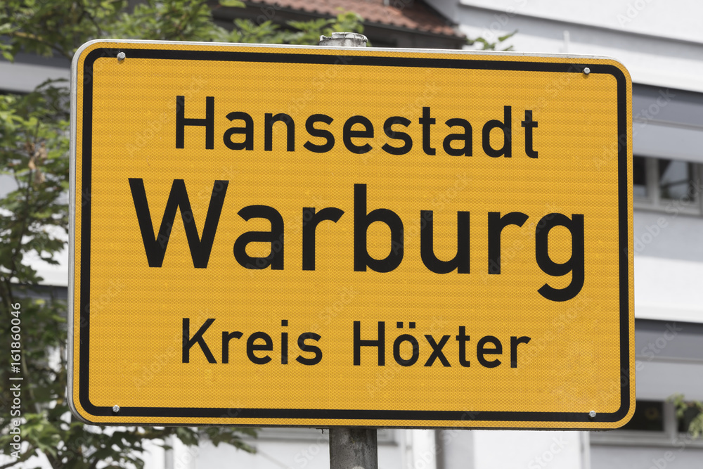 warburg germany town sign