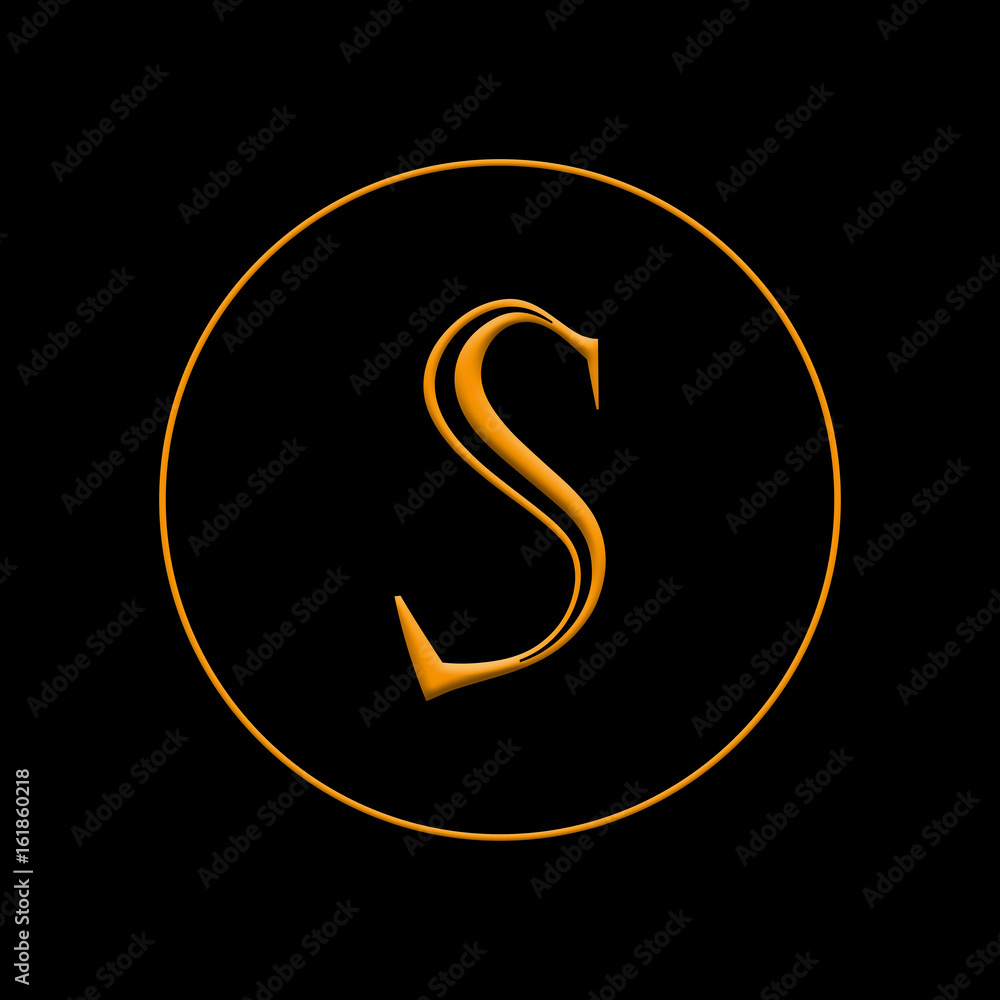 Obraz premium Letter of the alphabet on a black background