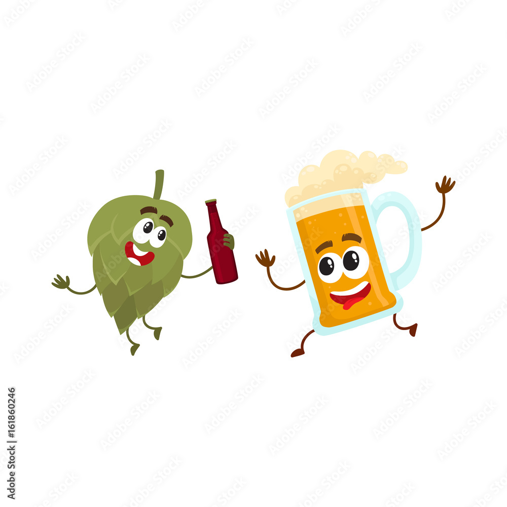 Funny beer glass and hop characters having fun, drinking, celebrating together, cartoon vector illustration isolated on white background. Funny beer glass and hop characters with smiling human faces Stock Vector | Adobe Funny beer glass and hop characters having fun, drinking, celebrating together, cartoon vector illustration isolated on white background. Funny beer glass and hop characters with smiling human faces Stock Vector | Adobe