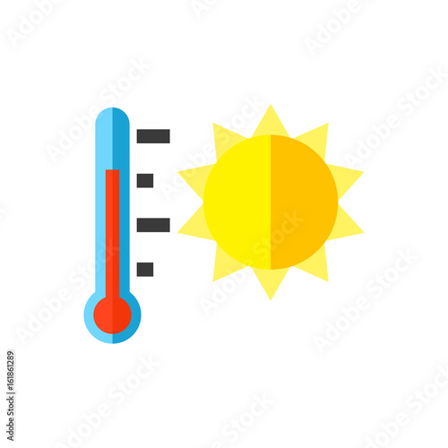 Thermometer showing heat wave vector icon