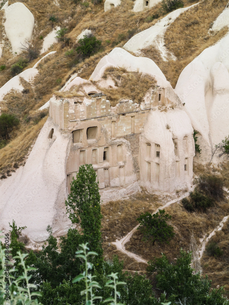 Rock formations and caves in Cappadocia