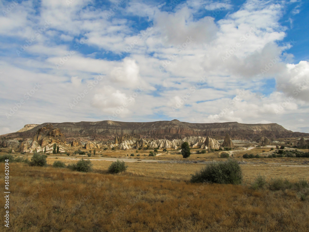 Rock formations in Cappadocia's landscape Rock formations in Cappadocia's landscape