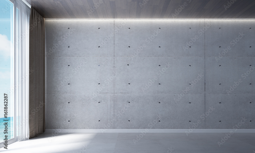 The 3D rendering interior scene design of Empty room and concrete wall The 3D rendering interior scene design of Empty room and concrete wall