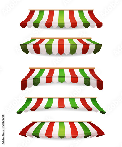 Italian Striped Awnings For Market Store