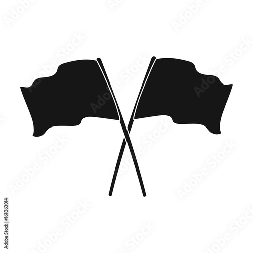 Red and blue flags.Paintball single icon in black style vector symbol stock illustration web.