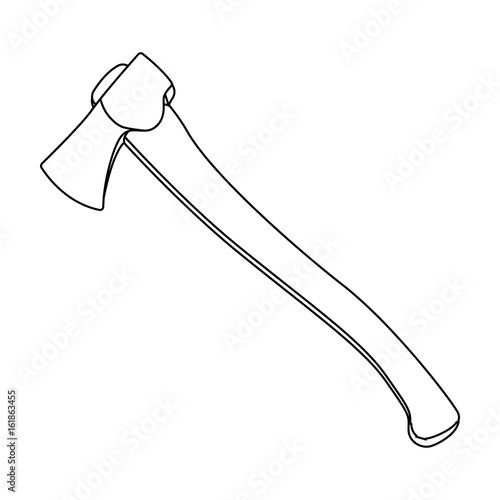 The ax is marching.Tent single icon in outline style vector symbol stock illustration web.
