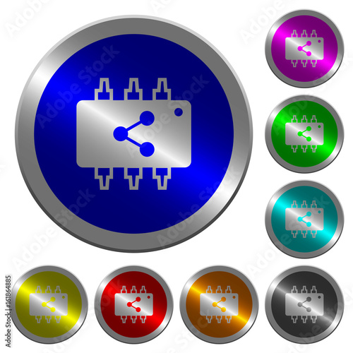 Connect hardware luminous coin-like round color buttons