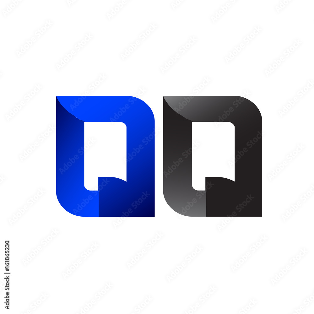 Modern Simple Initial Logo Vector Blue Grey QQ Modern Simple Initial Logo Vector Blue Grey QQ