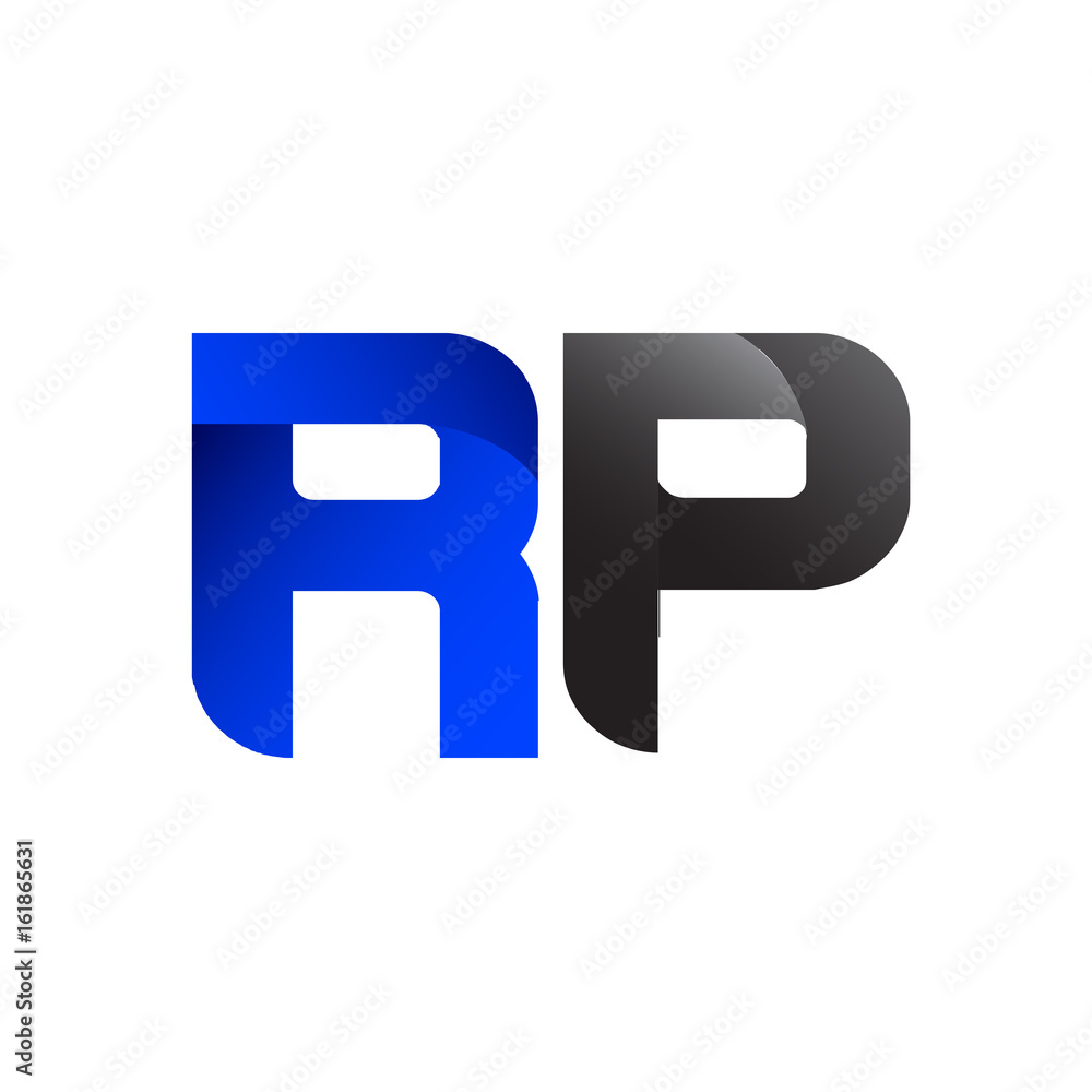 Modern Simple Initial Logo Vector Blue Grey RP Modern Simple Initial Logo Vector Blue Grey RP