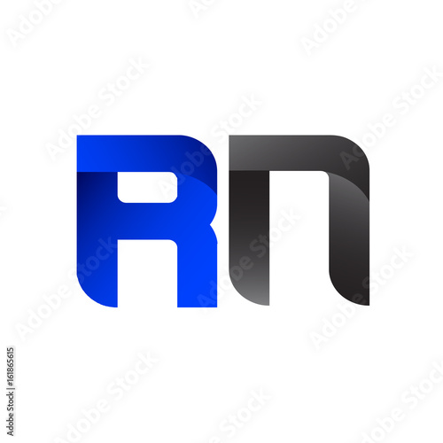 Free Download Modern Simple Initial Logo Vector Blue Grey RN - GFXLoad