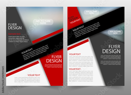 Red and black poster business brochure flyer design layout template. Can be used for publishing, print and presentation. Vector. Eps 10