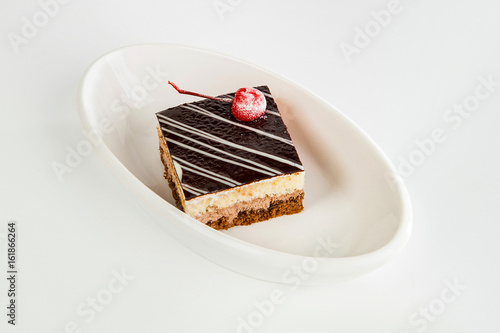 Chocolate dessert with a ch...