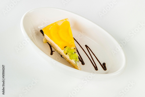 dessert on a white plate. C...