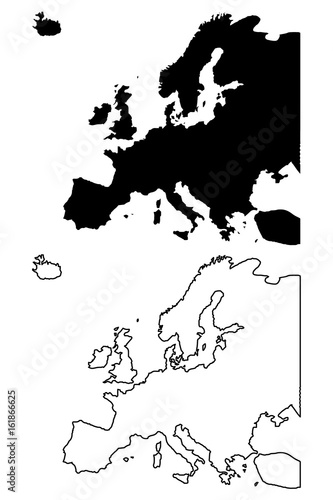 Map of Europe vector illustration,