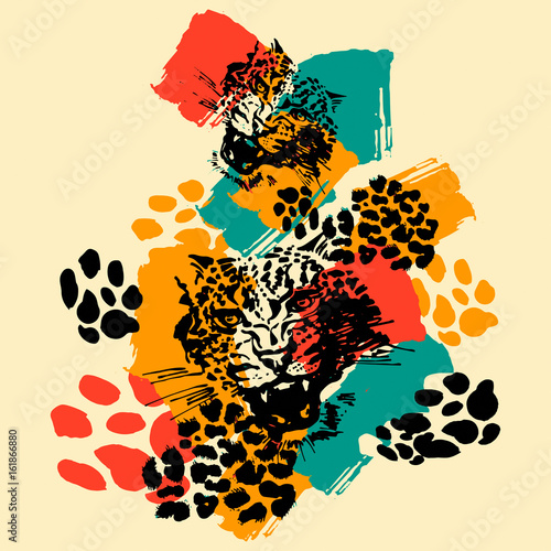Leopard exotic wild cat  pattern.