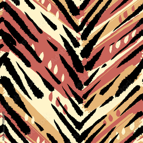 Seamless brushpen textile doodle pattern grunge texture