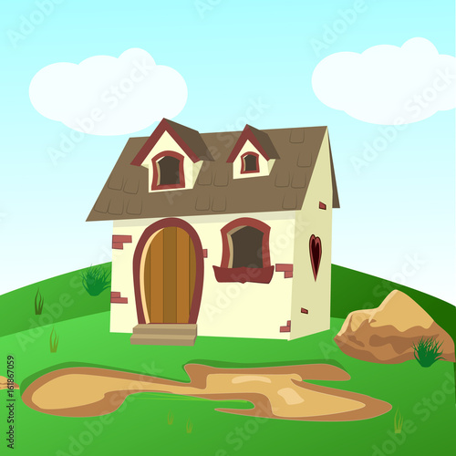 fairy-tale house among trees