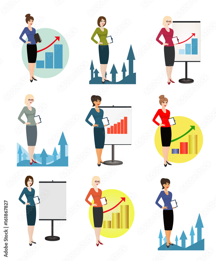 Illustration of office workers on a white background Illustration of office workers on a white background