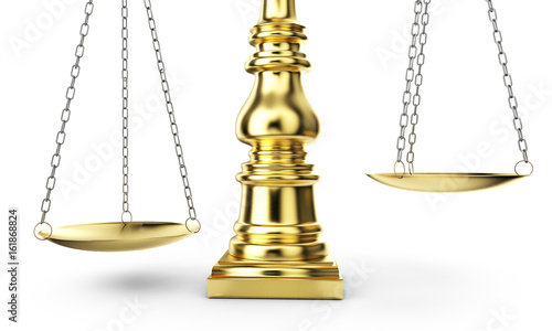 3D Isolated Balance or scale Background for measure. Justice, law or decisions concept.