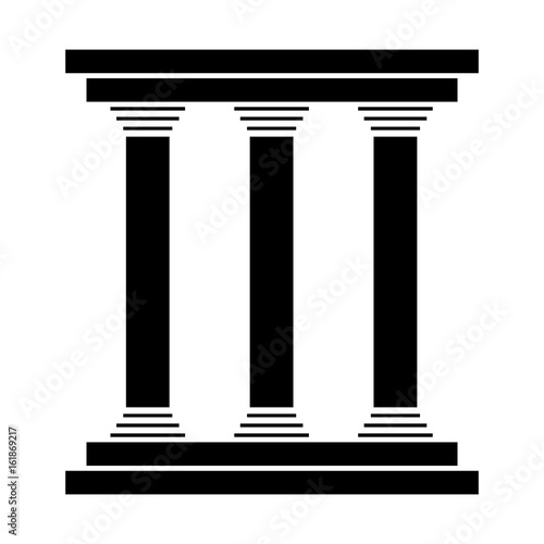 pillars icon over white background vector illustration