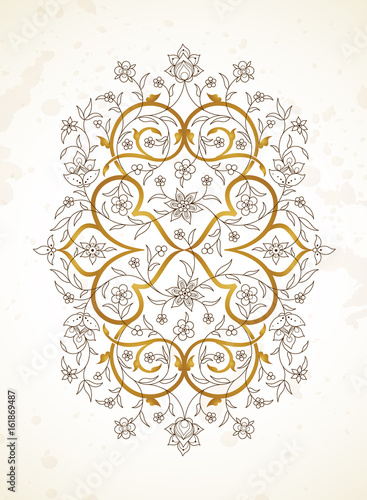 Canvas Print Vector floral decor Eastern style.