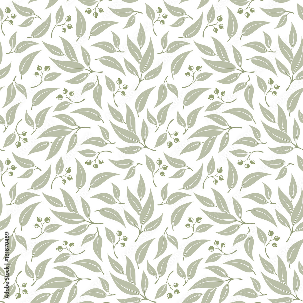 Seamless eucalyptus leaf pattern. Seamless eucalyptus leaf pattern.