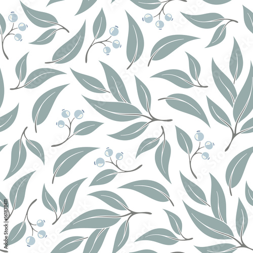 Seamless  eucalyptus  leaf pattern.