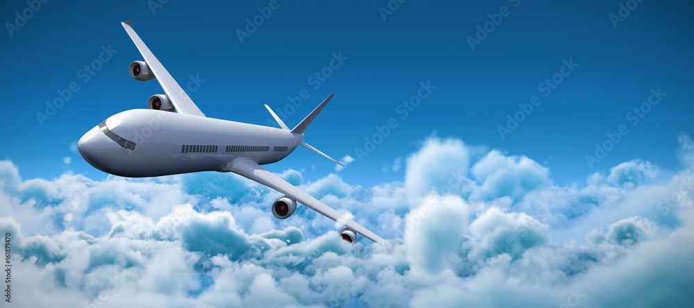 Naklejka premium Composite 3d image of graphic airplane
