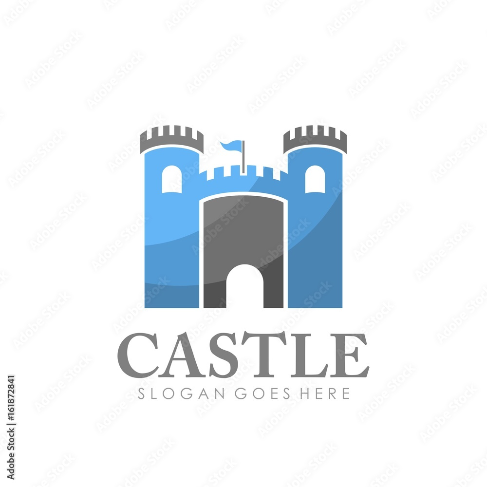 Castle logo, icon, and illustration vector