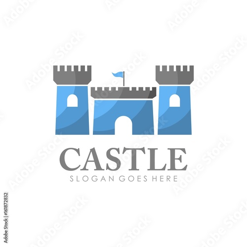 Castle logo, icon, and illustration vector