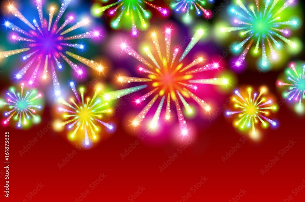 Starry fireworks background with place for text Starry fireworks background with place for text