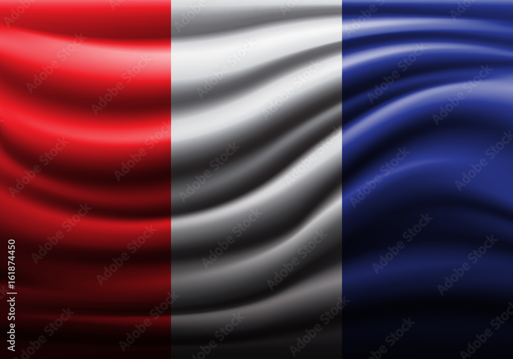 France flag wave background texture vector illustration.