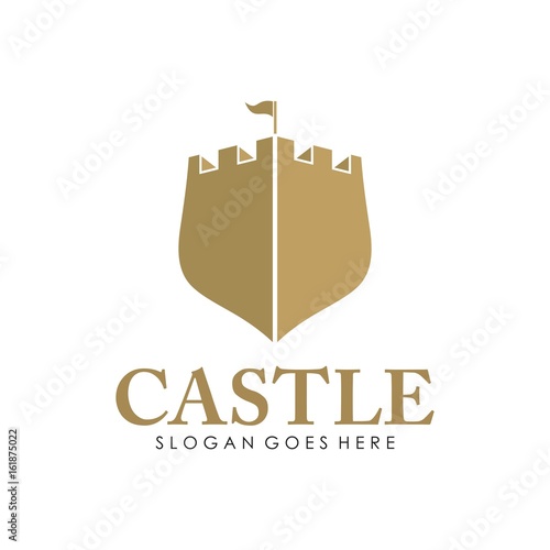 Castle logo, icon, and illustration vector
