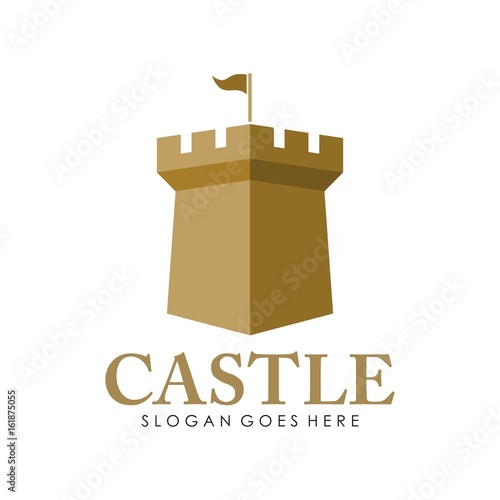 Castle logo, icon, and illustration vector