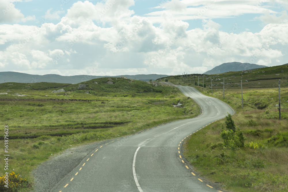 road through the Irish countryside